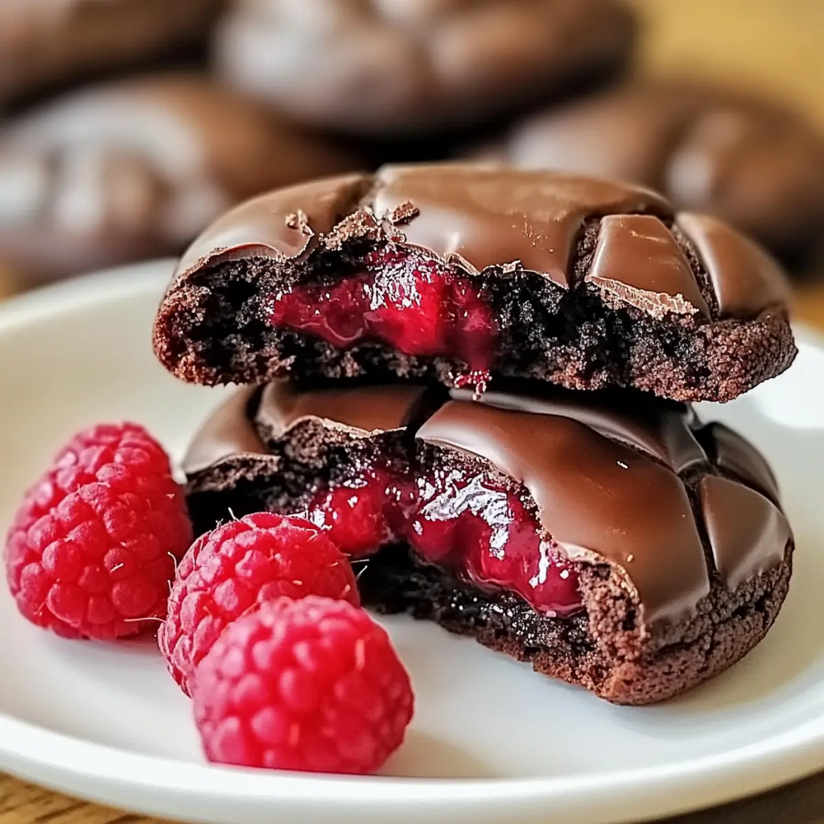 Raspberry Fudgy Chocolate Cookies Recipe