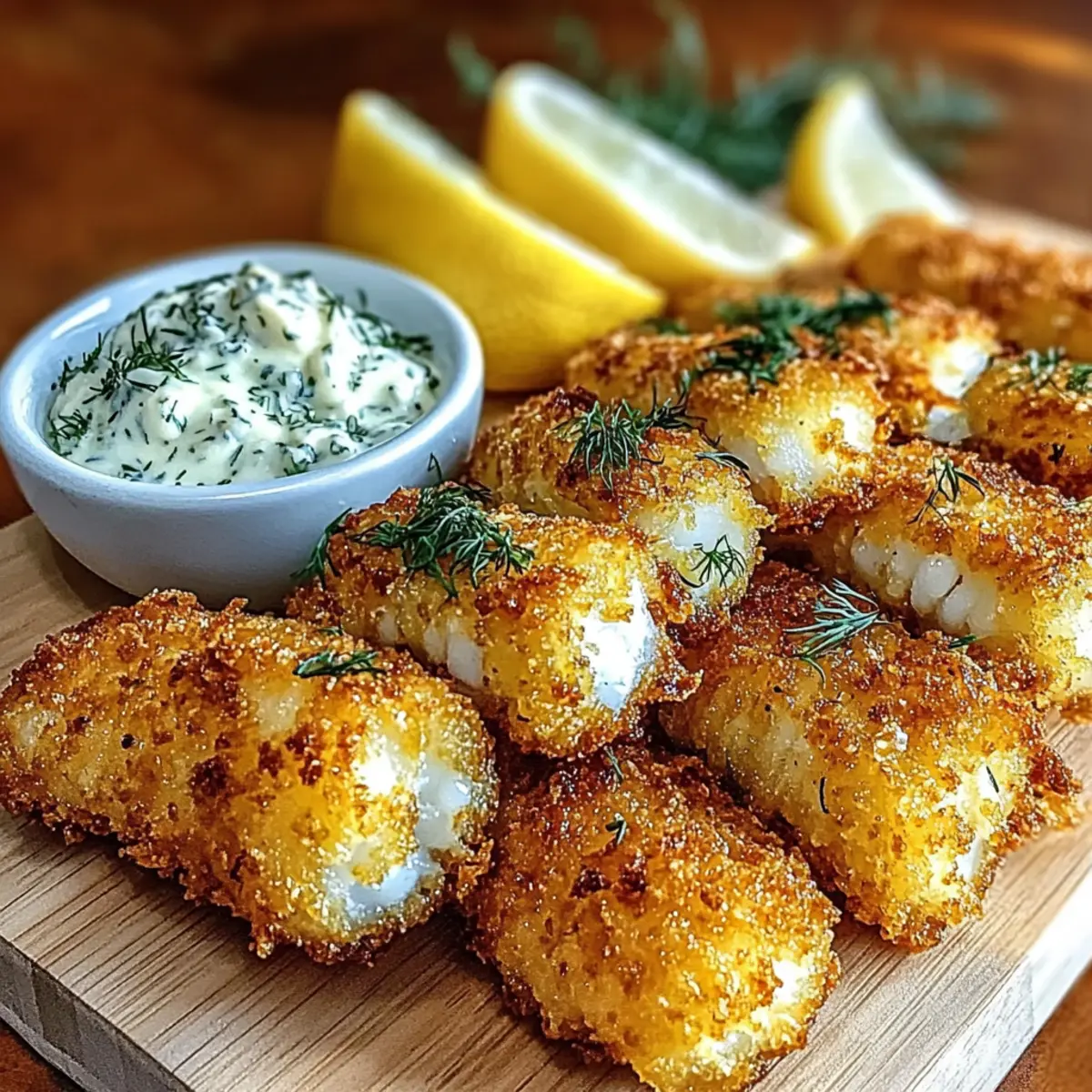 Crispy Baked Fish Sticks with Tartar Sauce