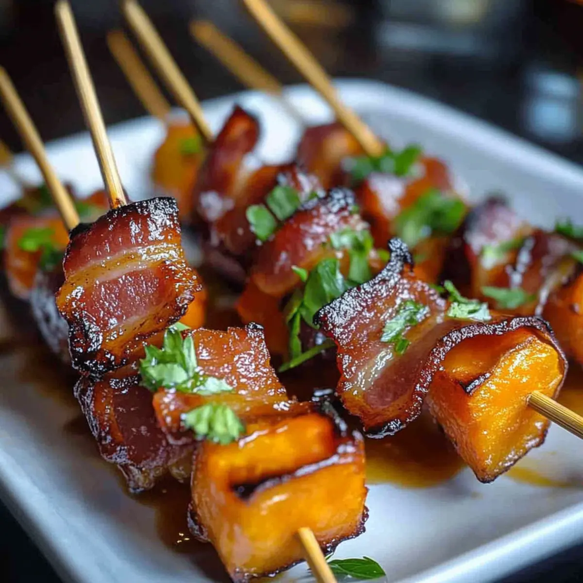 Sweet Potato and Bacon Skewers