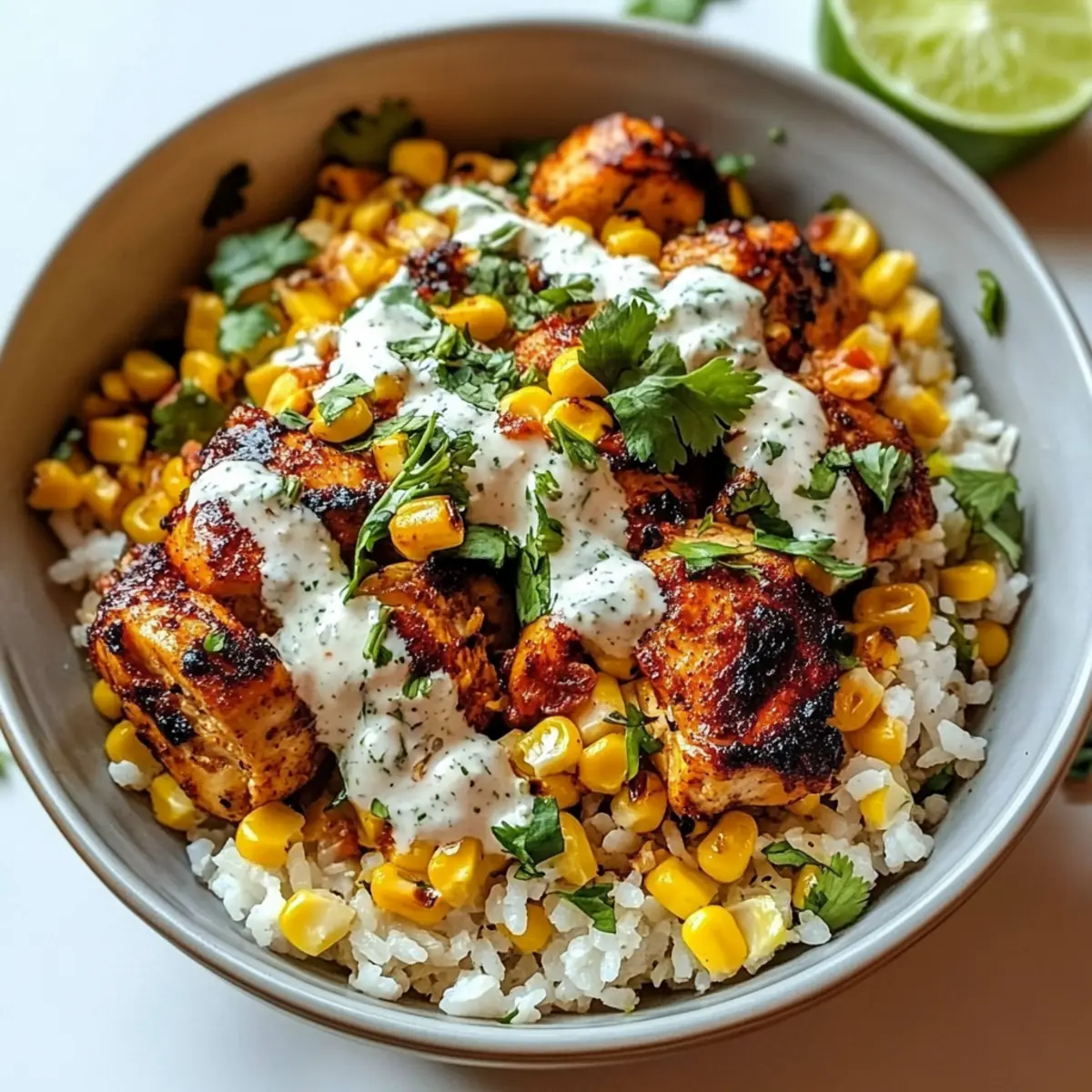Street Corn Chicken and Rice Bowls