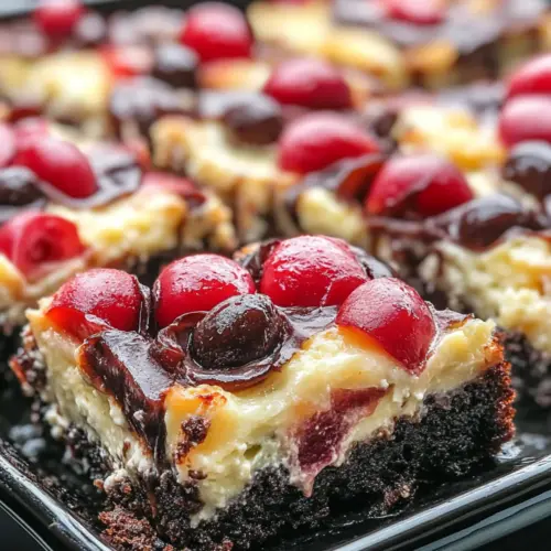 Cherry Chocolate Brownie Cheesecake Bars