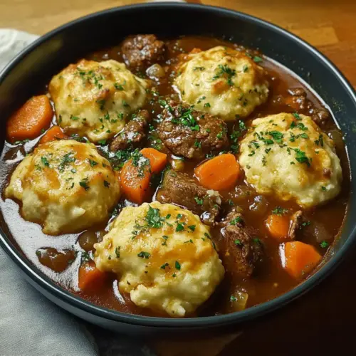 Beef Stew with Cheddar Herb Dumplings