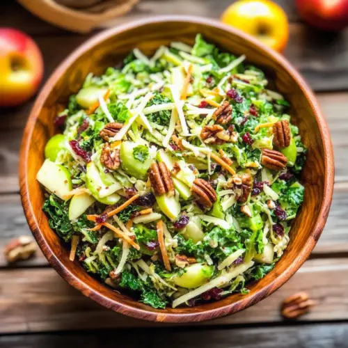 Brussels sprout, kale + apple salad