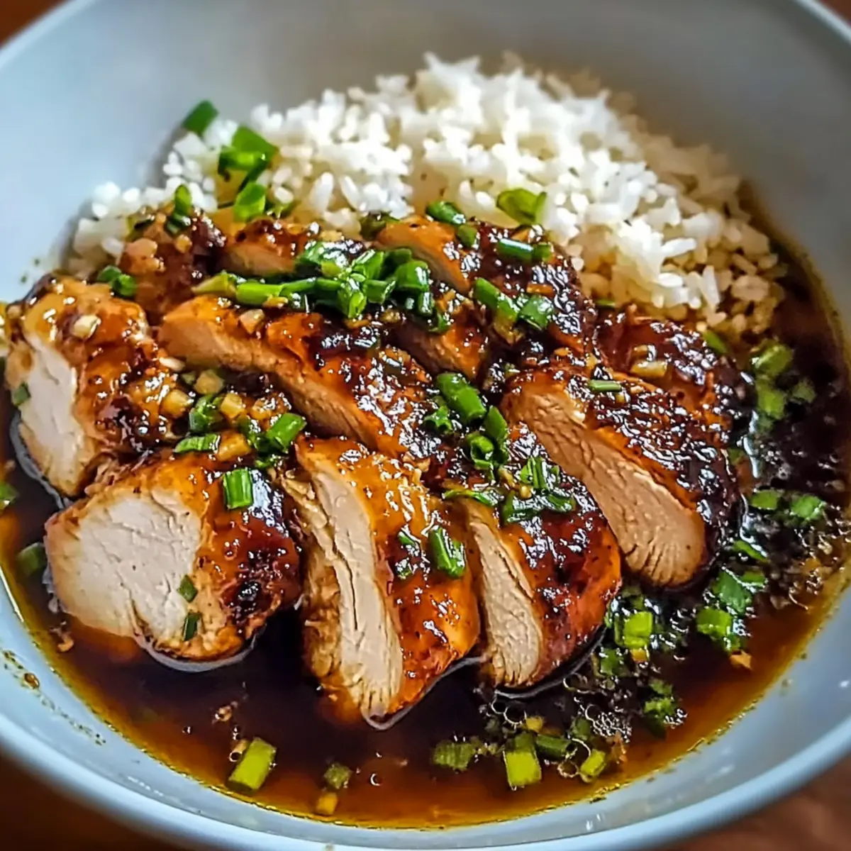 Caramelised Soy Chicken in Garlic Ginger Broth