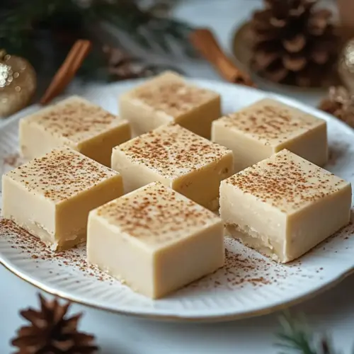 Dreamy Eggnog Fudge