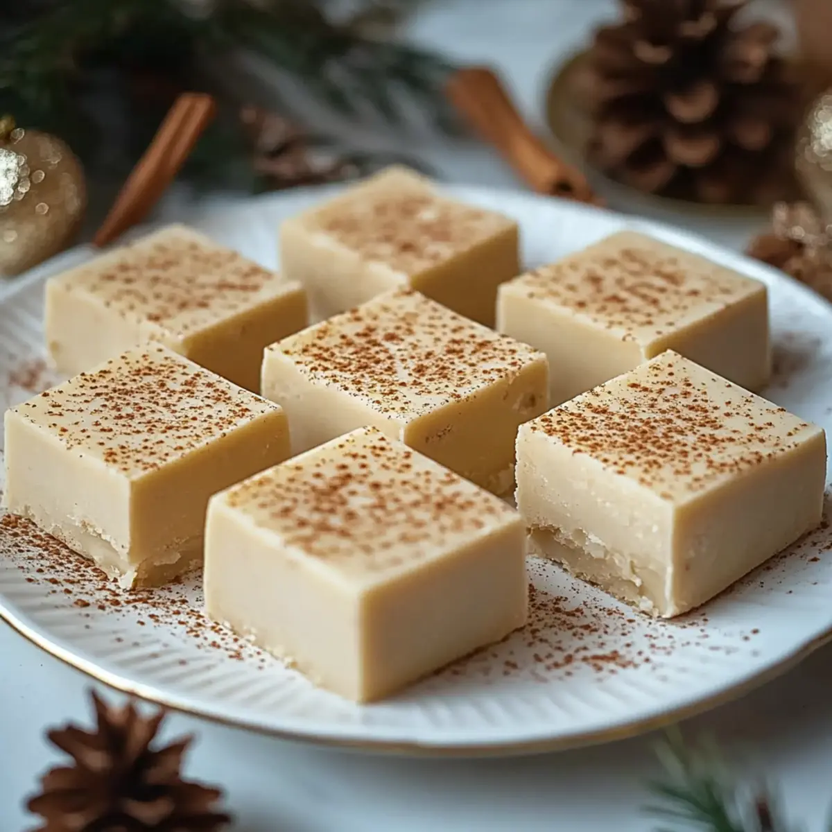Dreamy Eggnog Fudge