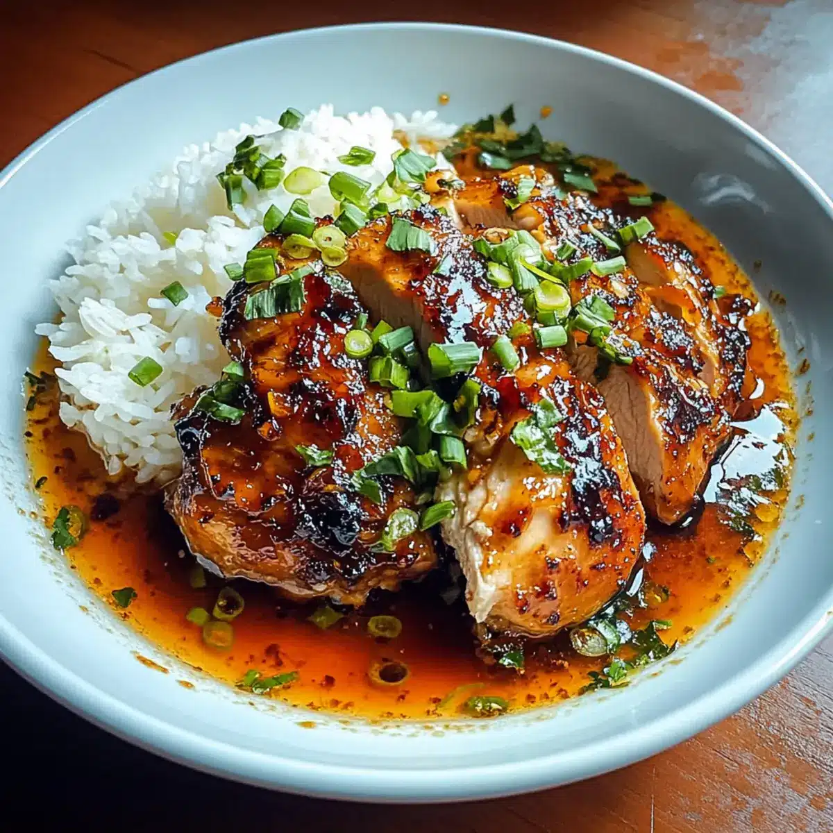 Caramelized Soy Chicken in Garlic Ginger Broth