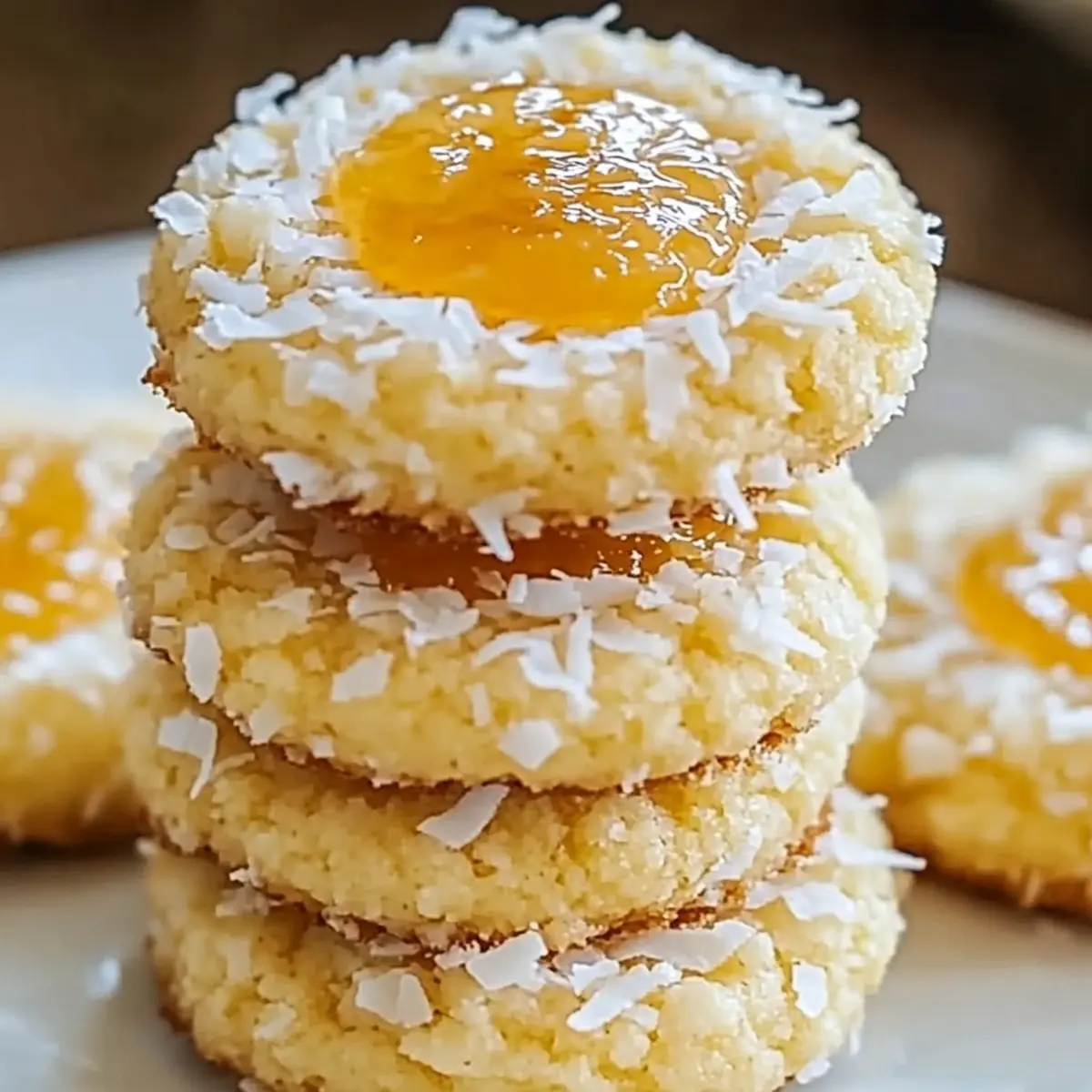 Hawaiian Pineapple Coconut Thumbprint Cookies