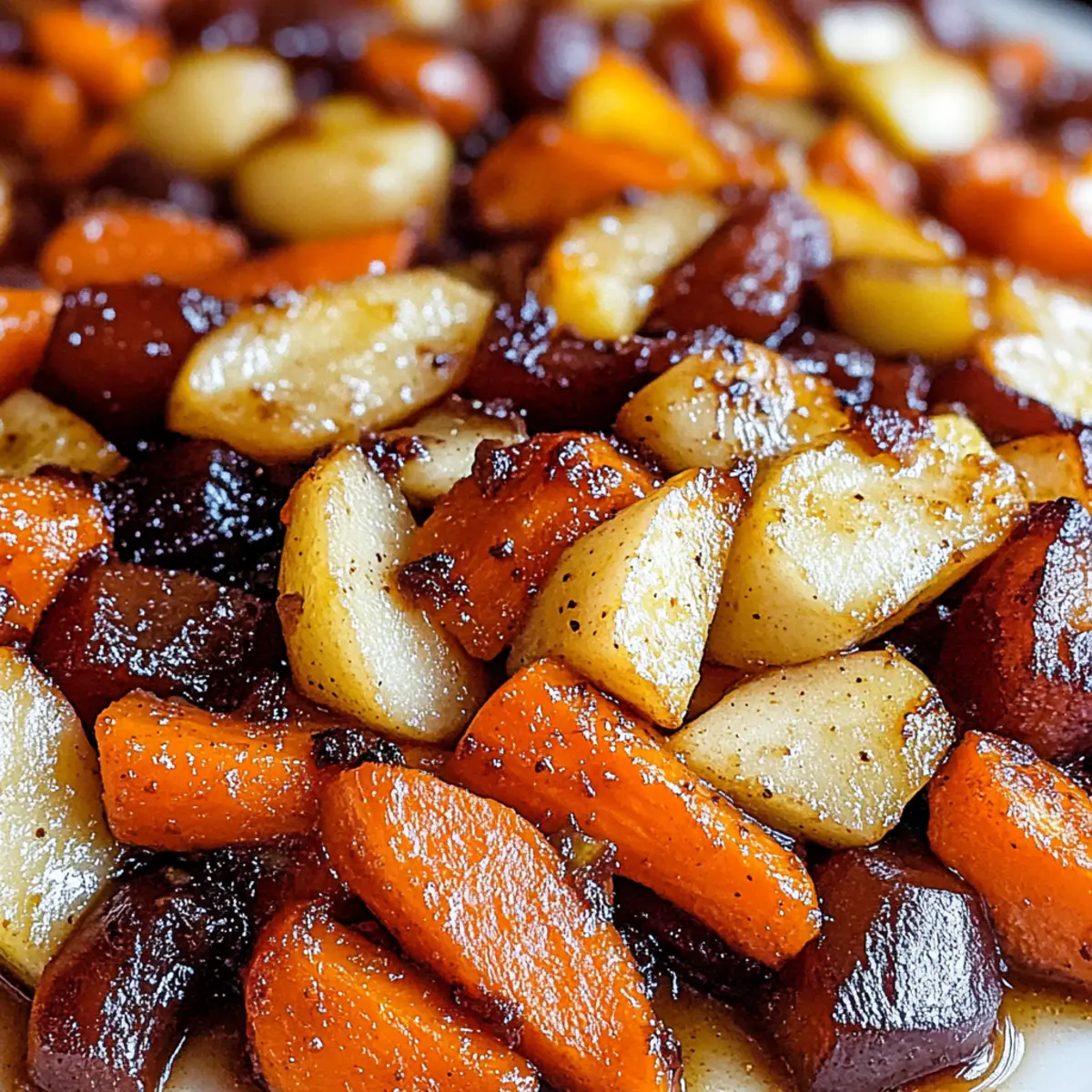 Maple Dijon Roasted Apples & Carrots
