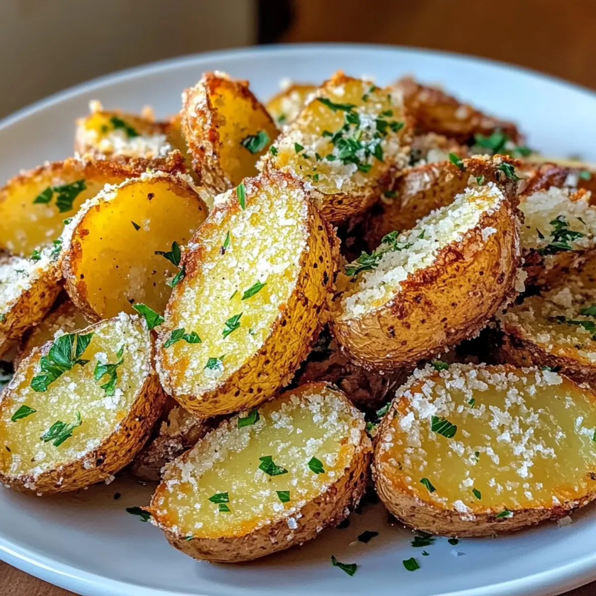 Air Fryer Baked Garlic Parmesan Potatoes