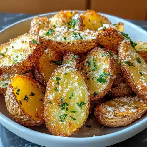 Air Fryer Baked Garlic Parmesan Potatoes