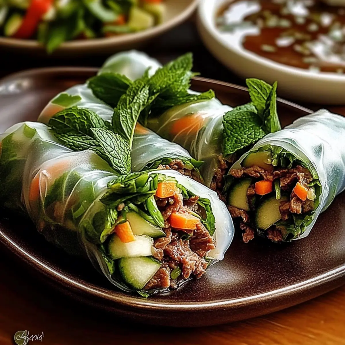 Thai Basil Beef Rolls