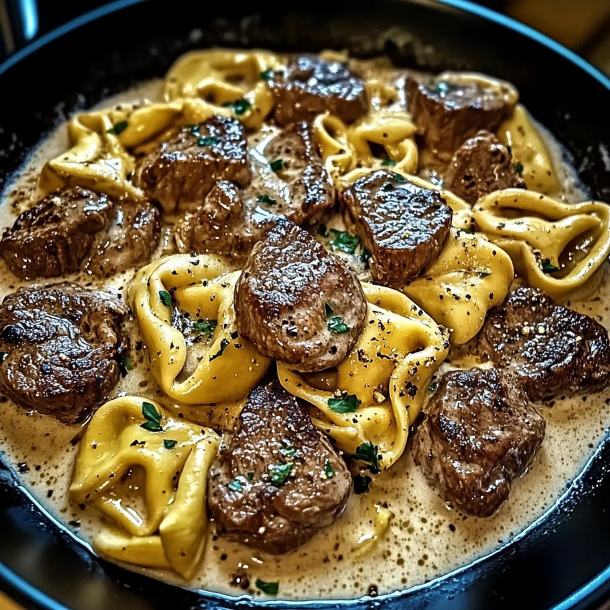 Cracked Garlic Steak Tortellini