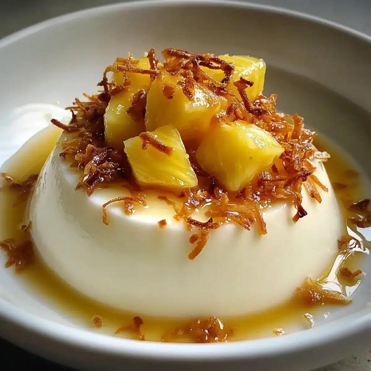 Coconut Cream Panna Cotta with Pineapple