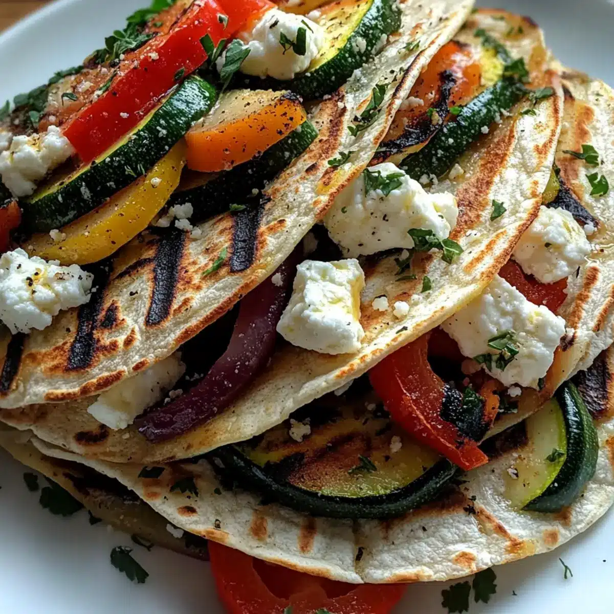 Grilled Mediterranean Veggie Quesadillas