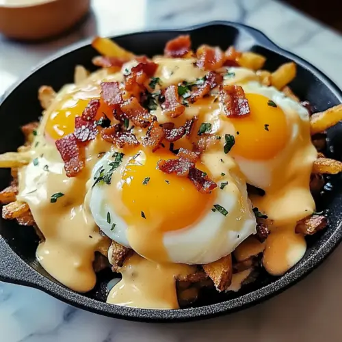 Breakfast Poutine with Hollandaise Sauce