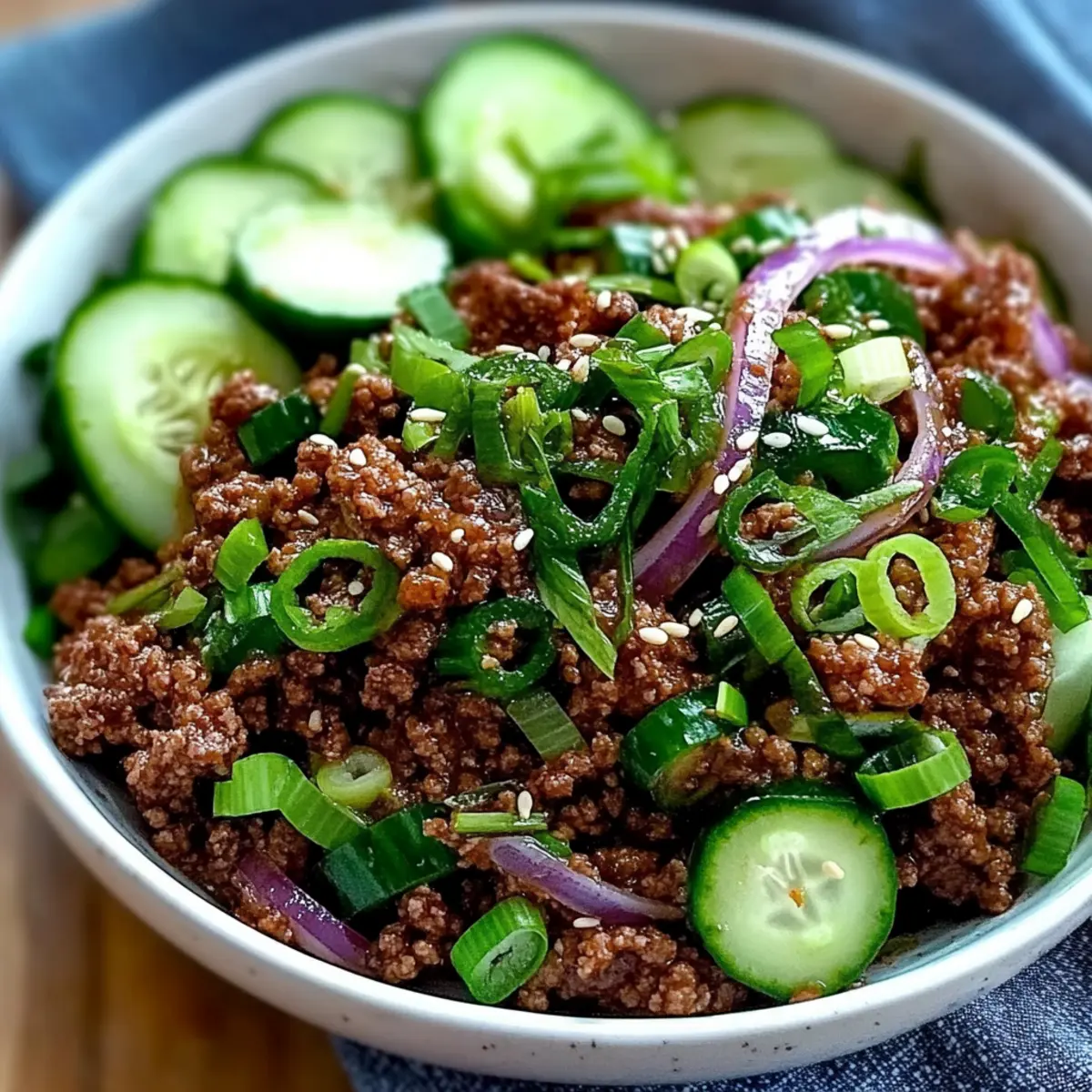 Beef with Cucumber Salad