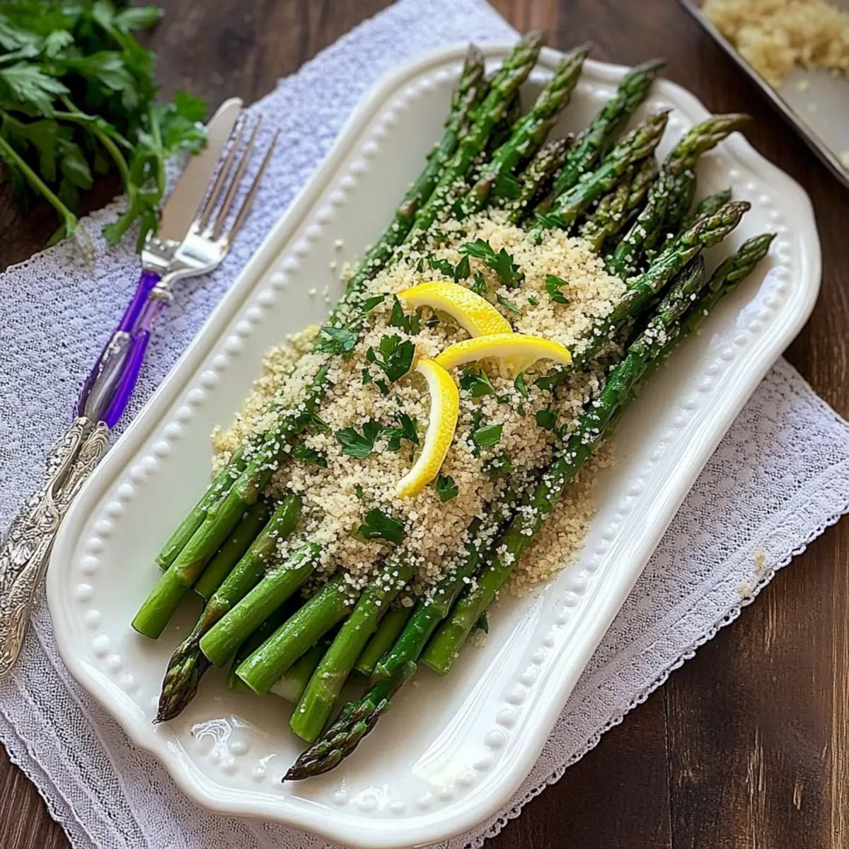 Asparagus with Lemon Parsley Panko