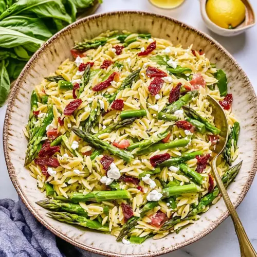 Asparagus Orzo Salad with Lemon Vinaigrette